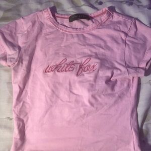 white fox original baby tee pink